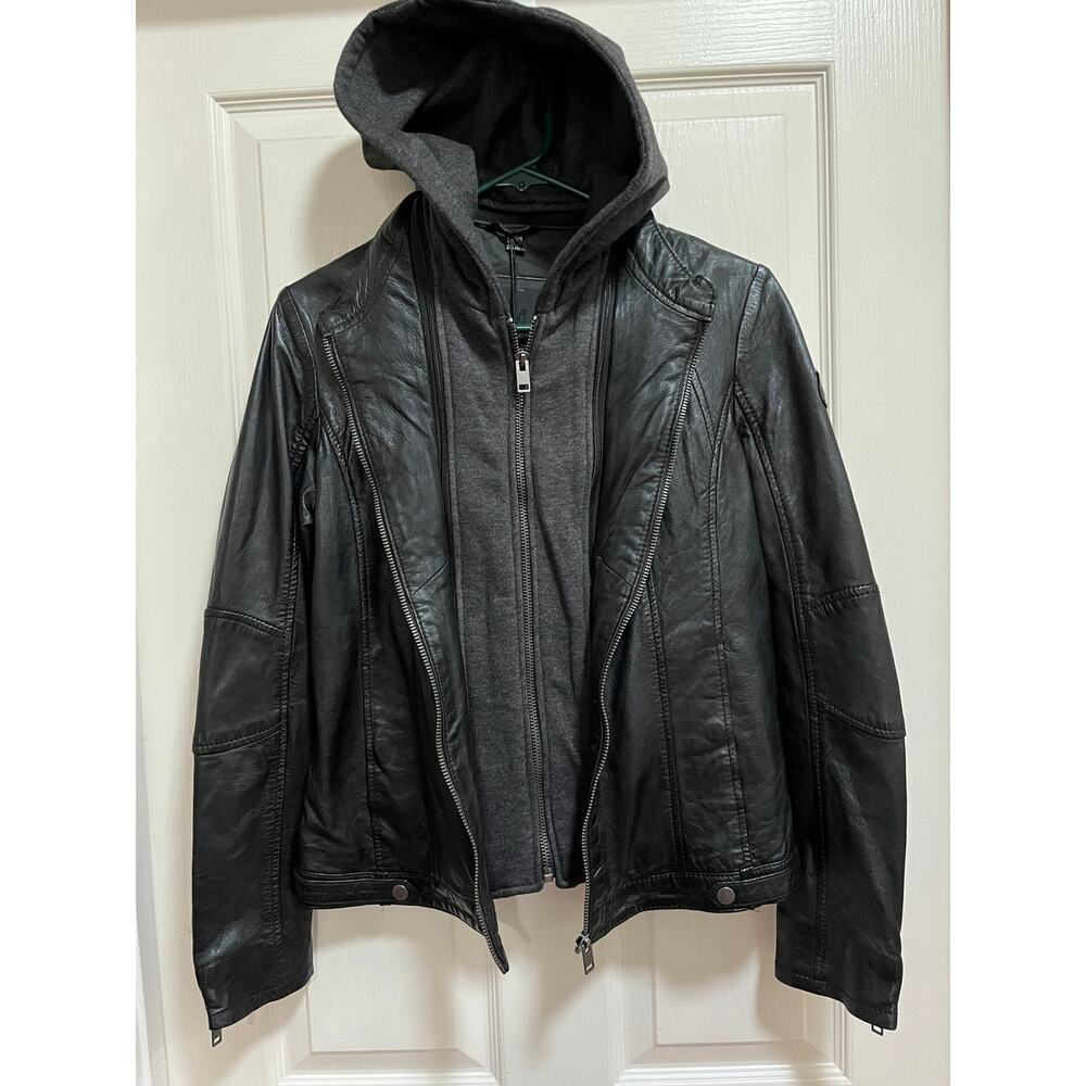 Mauritius Black Leather Jacket Medium Slim Fit NWT - Picture 2 of 13